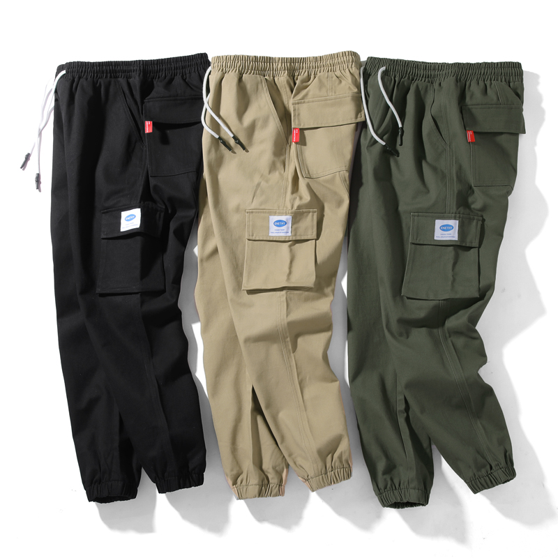 Fall trousers men Korean fashion loose cargo pants sports foot binding 2019 new popular logo casual outfit