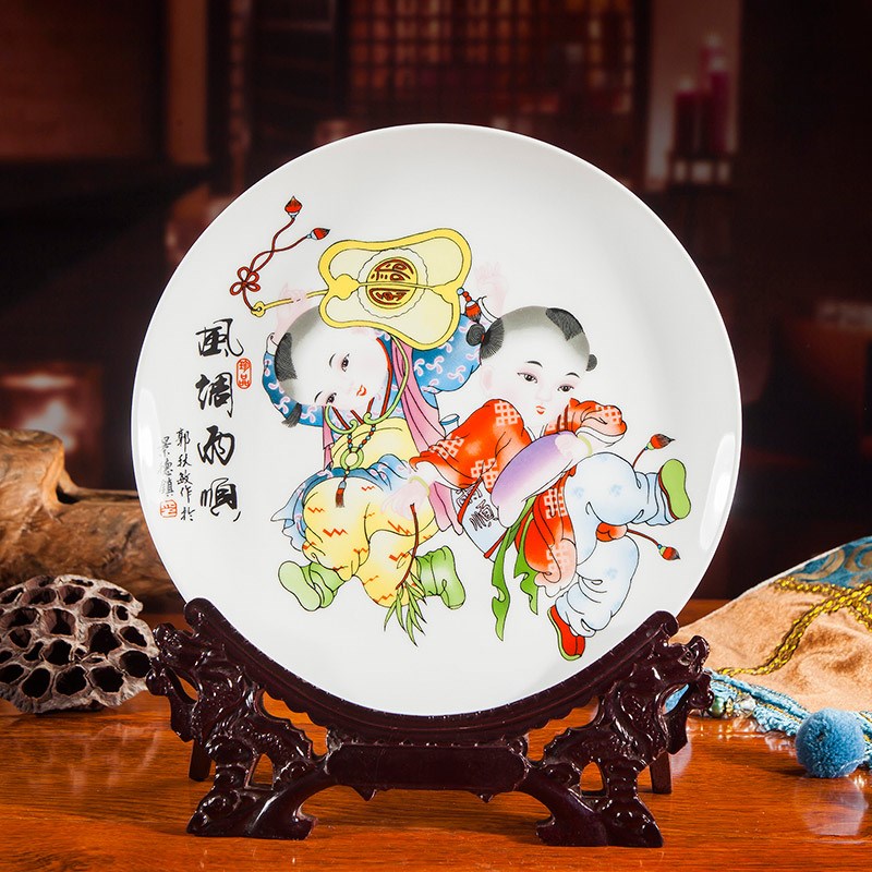 Eight steeds of jingdezhen ceramic hang dish sat dish plate TV setting wall decorative furnishing articles blue and white porcelain home act the role ofing is tasted