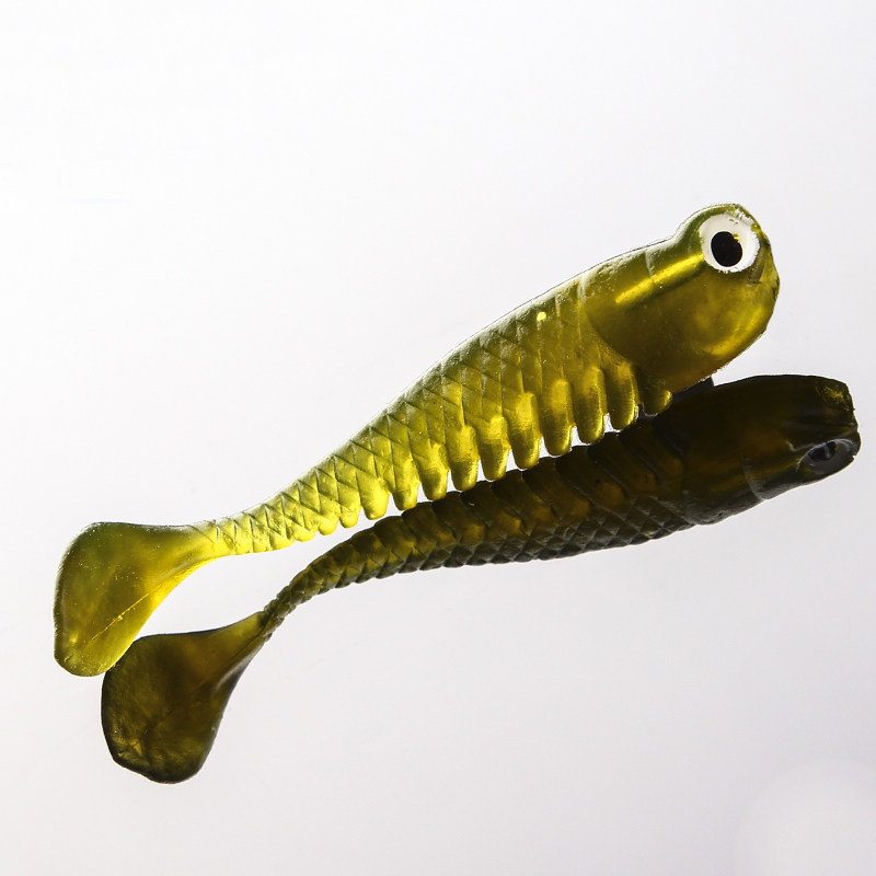 Humandao night light night fishing fake bait hanging string hook small fish 1 gram 5cm Luya soft bait fishing perch mandarin fish white bars