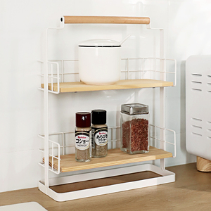 日式厨房置物架实木多功能收纳架