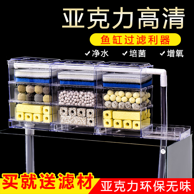 Drip box water purification filter fish tank on the filter box external type no-change water system grass tank on the upper circulation filter box