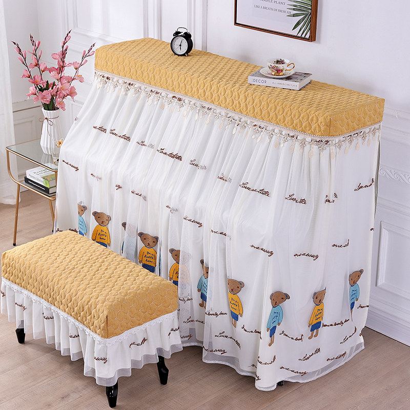 Piano cover full cover high-grade modern simple Korean piano cover dust cover piano cloth cover piano stool cover cover