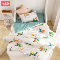 Baby baby childrens bedding three-piece cotton kindergarten quilt into the park quilt cover containing core six-piece set