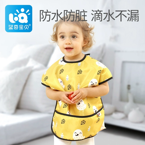 Детский водонепроницаемый большой нагрудник для еды, с карманом, анти-грязь