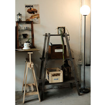 Wensen Home Furnishing Industrial Style Display Rack Retro Green Plant Decorations Photo Props Multi-layered Aged Solid Wood Storage Rack