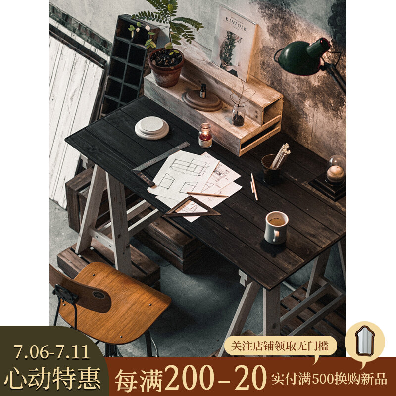 Wensen home large photography background board desktop dual-use retro old solid wood ins posing props industrial style