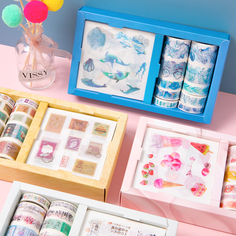 Hand Tent Adhesive Tape Stationery Suit Ventron Tent Special Material Girl Heart Printed and Paper Color Day of hand ledger This decorative character Cartoon Cute Little Fresh Text Graphic Sticker Rubberized-Taobao