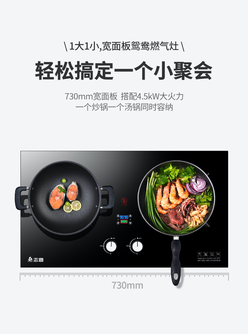 志高 不锈钢4.0kw燃气灶 台嵌两用 图5