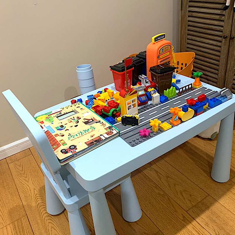 IKEA dear children's table and chairs suit student table desk study toy liftable lifting kid baby plastic small table