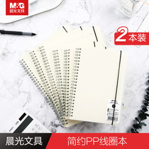 Morning Light Notebook PP Double coil Bendiary 80 Zhangfang Line Cornell Line Cornell Korea Xiaoqing New minimalist college students notepad stationery primary and middle school students practice this 2 moto