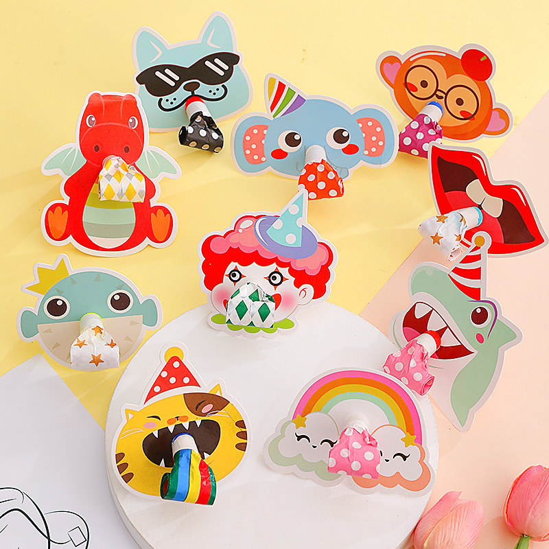 61 Blow Longwhistle Birthday Party Whistle Blow up Trumpet Children Cartoon Toy Boy Girl Qingsheng Props