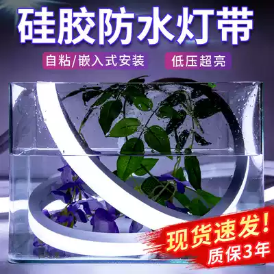 Silicone light strip 12V Card slot low voltage 24v flexible wardrobe wine cabinet embedded waterproof LED light strip sticky super bright