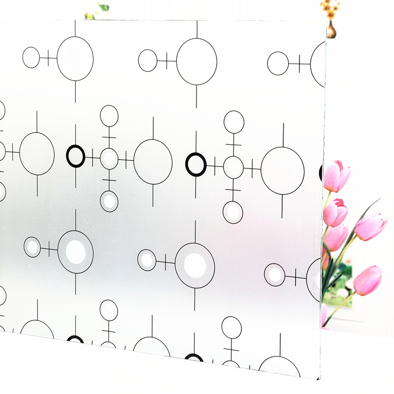 Transparent opaque glass sticker Self-adhesive anti-peeping bathroom bedroom glass film Window window grille shading