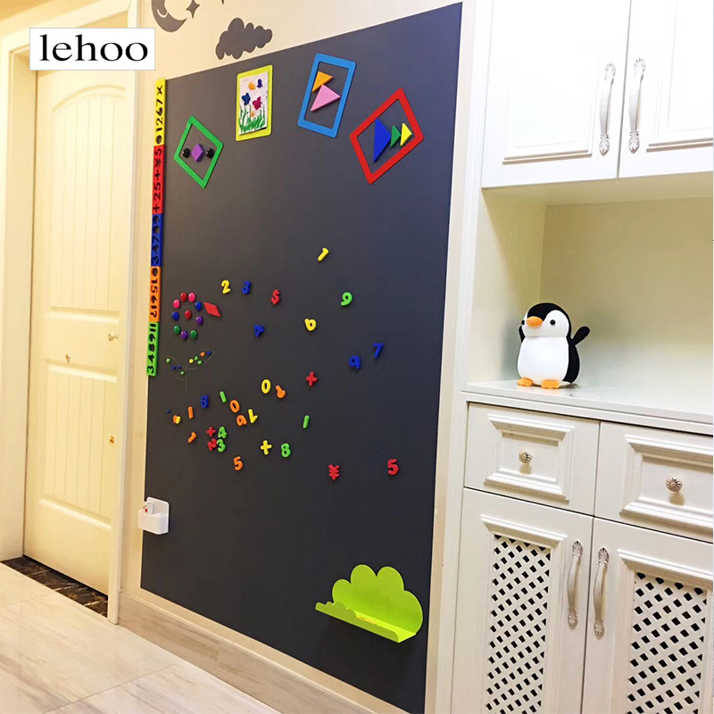 lehoo blackboard wall tile home children's graffiti wall magnetic wall can be removed without hurting the wall self-adhesive gray magnetic blackboard teaching office chalk word blackboard wall can be customized
