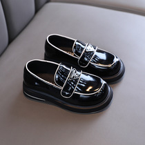 2022 spring new childrens shoes girl mirror Korean version casual fashion Inn single leather shoes boy a foot pedal single shoe