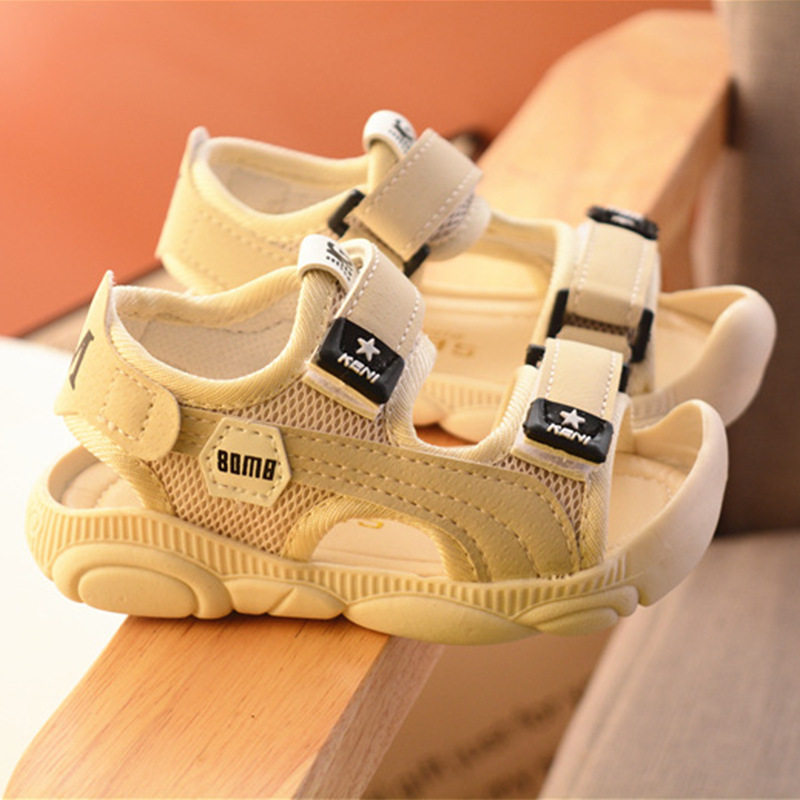 A boy sandals 2021 Summer new 1-7-year-old boy beef tendon Baotou sandal sandals Anti-slip soft bottom baby learn step