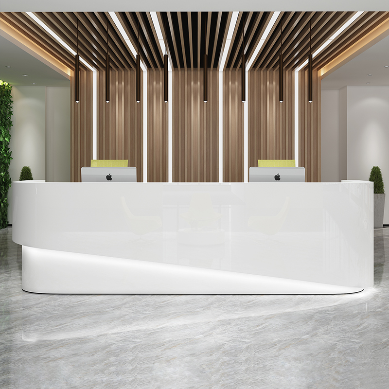 Company Front Office Creative Baking Paint Brief Modern Office Front Desk Desk Reception Desk Cashier Desk Collection Counter