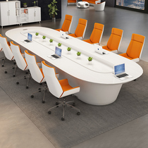 Baking Varnish Conference Table Long Table Brief Modern Fashion Grand Small Office Rectangular Reception Negotiation Table And Chairs Combination