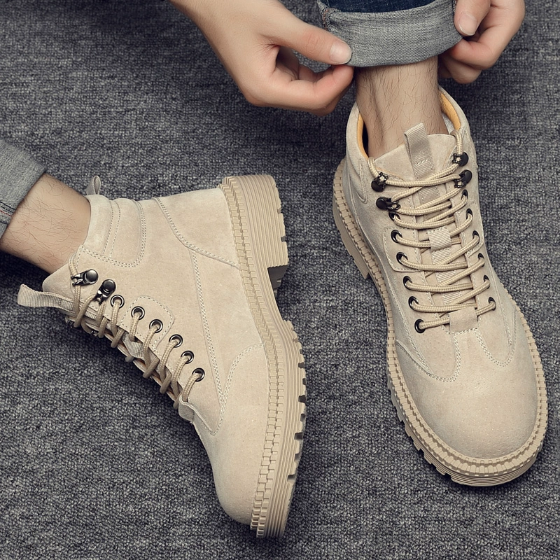 Giày cao cổ Martin cho nam mùa hè thoáng khí tất cả các trận đấu triều cao giày nam công cụ retro của Anh giày nam tăng cao cổ giày sa mạc - Giày ống