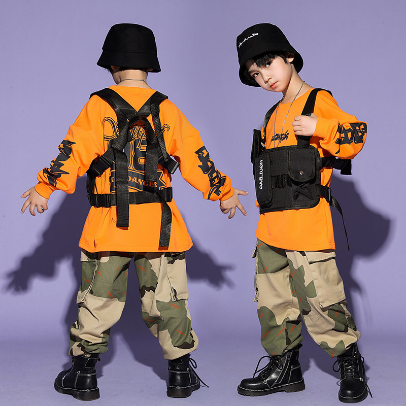 Children's hip-hop suits boys' autumn clothes hip-hop children's hiphop performance costumes girls' jazz dance costumes
