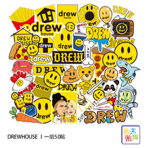 50 stickers of Drewhouse Bieber personality trendy brand cute cartoon luggage stickers computer mobile phone skateboard stickers