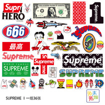 36 European and American trendy brand trolley suitcases skateboard guitar stickers personalized laptop tablet stickers waterproof