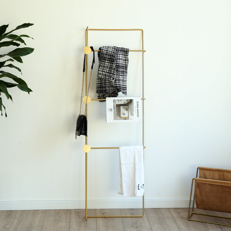 Nordic Bath Towels Cosmetic Ladder Ladder with Frame Bathroom Towels Hanging Bathroom Hanging Clothes Accept Layer