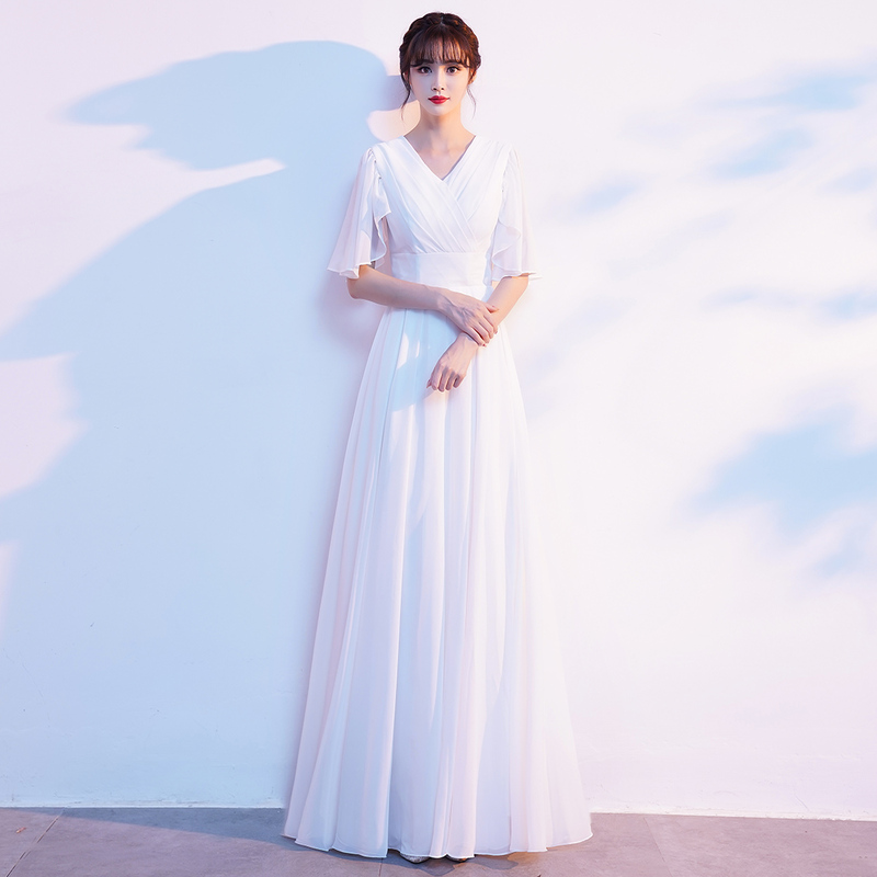 Choir Performance Dress for Women, Long Skirt, Dignified and Elegant, Choir White Dress, Christmas Performance Costume, Fitted