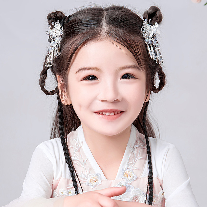 Children's Han wear head decoration Beauty girl ultra-fairy ancient wind small hair decoration to clip girl's retro China Wind flow Su steps