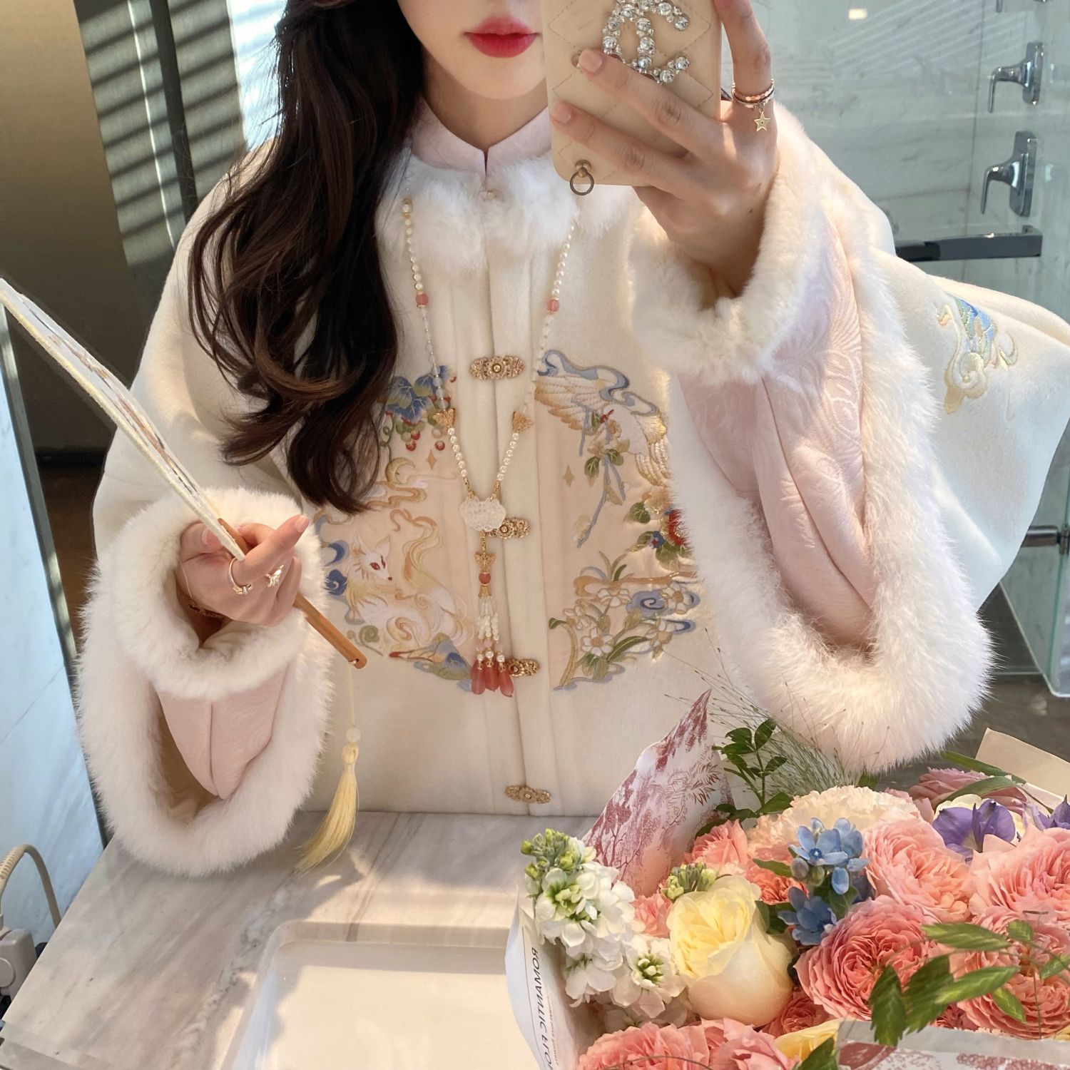 GA Ying Porcelain Country Wind First Snow] New Chinese style Wind Winter Clothing Fur Coats Women Autumn Winter Thickened winter Subway Zi Coats-Taobao