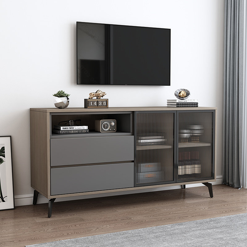 Nordic TV cabinet new Changhong glass door living room bedroom high-grade oak color small apartment home TV cabinet