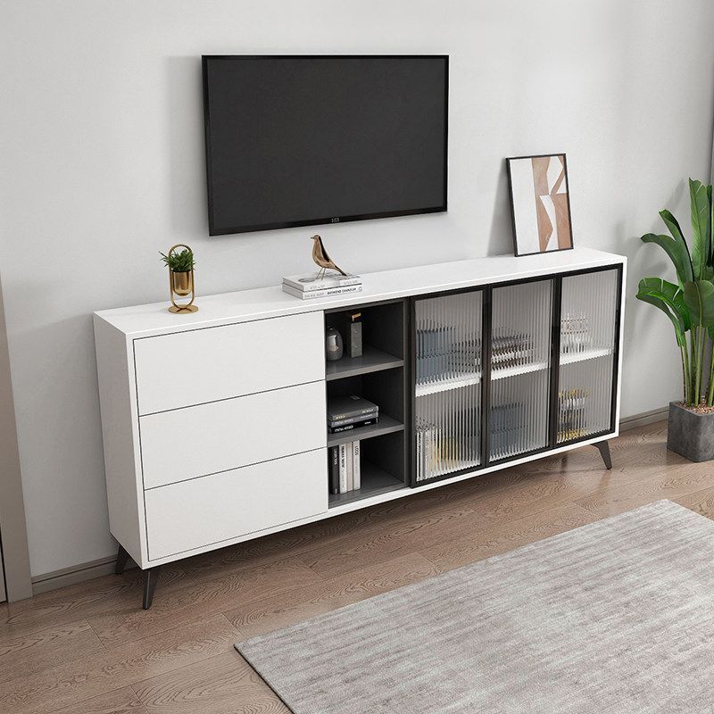 Nordic minimalist TV cabinet Changhong glass new storage cabinet small apartment living room villa bedroom high-end storage cabinet