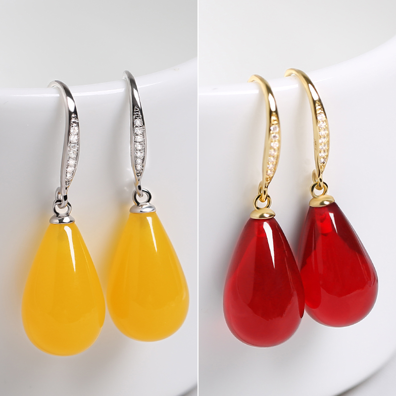 Earrings 2022 New Trendy 99 Sterling Silver Pearl Hypoallergenic Earrings Long Net Red Retro Beeswax Super Fairy Earrings