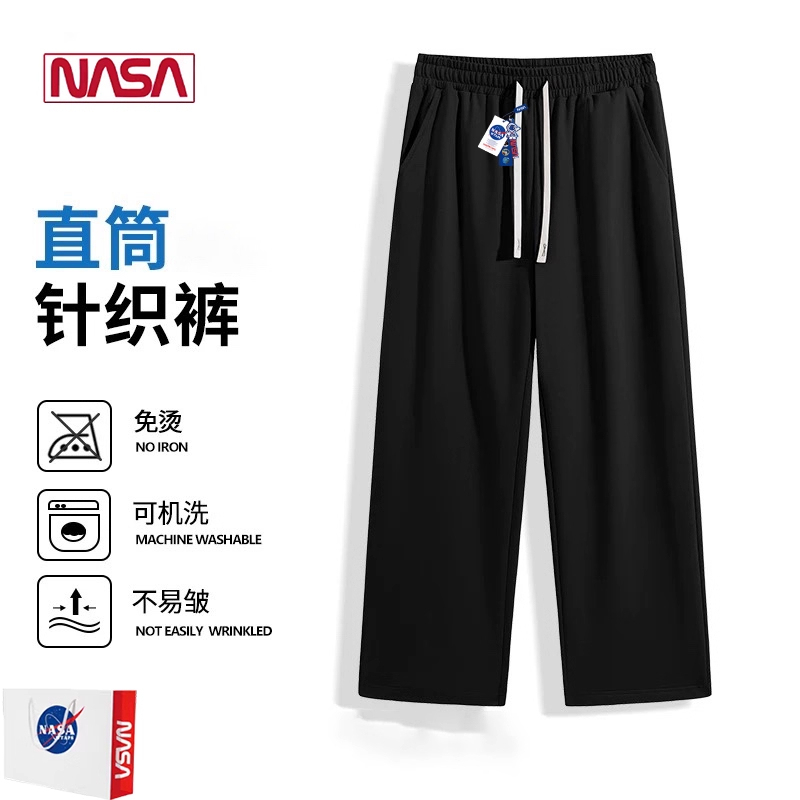 Nasa Co-Branded Straight-Leg Pants for Men and Women, Summer Casual American High Street Youth Sports Spring and Autumn Long Pants