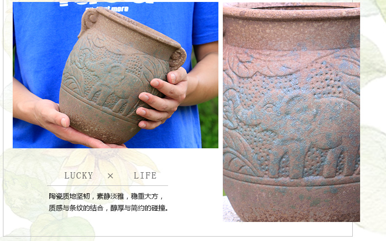 Fleshy flower pot through pockets tao old running of meat the plants more purple orchid ceramic POTS mage, extra large flower pot