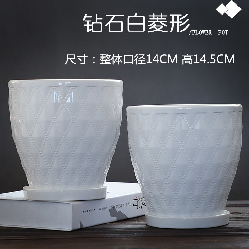 Flowerpot ceramic two a contracted white take tray was most creativity and other special offer a clearance, the Flowerpot