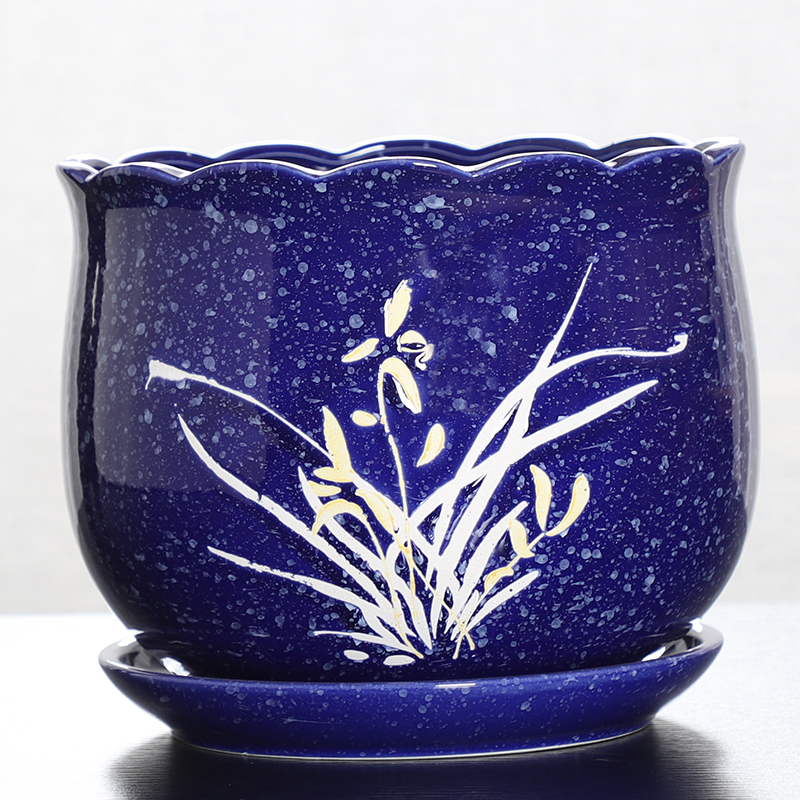 Flowerpot ceramic creative special offer a clearance with tray was large outsize move money plant bracketplant indoor fleshy flower pot