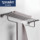 Пистолет из нержавеющей стали Duravit 304, серая вешалка для банных полотенец, вешалка для полотенец без перфорации, настенный стеллаж для хранения в ванной комнате mini 2