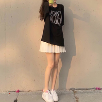 White Plexu Skirt Woman Short Skirt Half Body Dress Spring Autumn Season Defense Walking Light High Waist Display Slim Student Not Frit A Word Jk Dress
