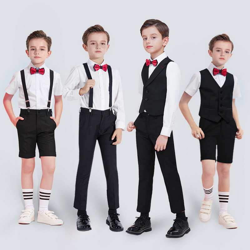 Children's dress boy suit handsome vest suit flower girl dress piano performance host performance suit suit