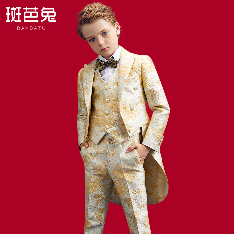 Children's tuxedo boy's suit suit three sets of walking show CUHK children's piano to perform Korean version of flower gown