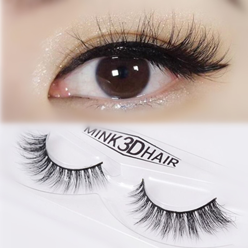3D three-dimensional mink hair false eyelashes female natural soft thick eye tail lengthening mixed-race European and American big eye net red grafting - Taobao