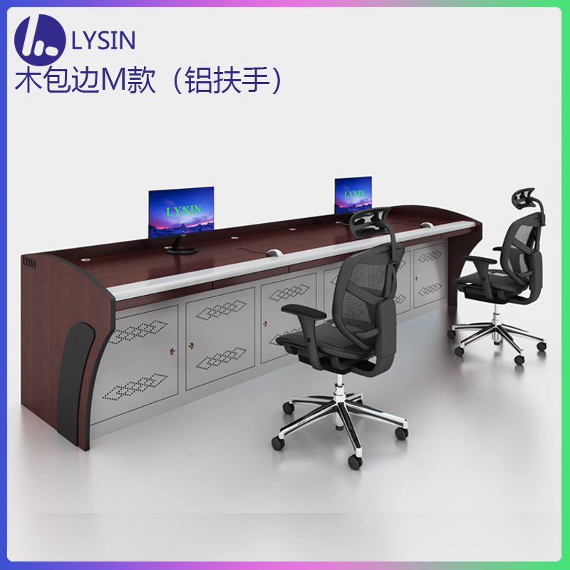 Lianyi core graphic type Double triple room Quad five computer monitoring console console TV wall cabinet
