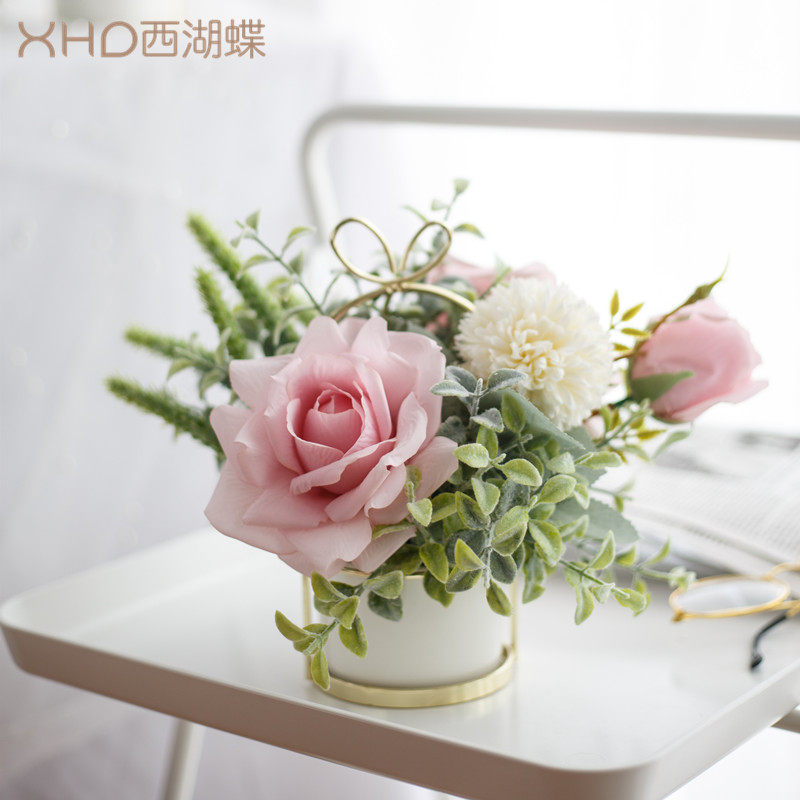 Fake flower simulation flower decoration Living room Nordic bouquet decoration flowers Dried flower tea table flowers Silk flower floral decoration