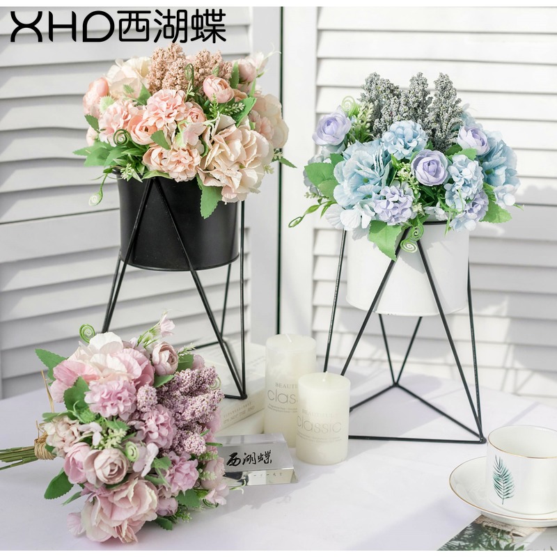 ins wind Nordic potted simulation flower fake flower pot view living room decoration flower arrangement Flower art home interior small ornaments