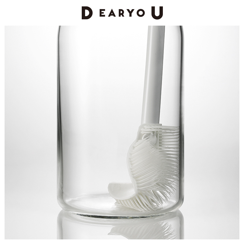 Tidy Japanese Imported Long-Handled Cup Brush for Glass Tea Cups, Baby Bottles, Water Bottles, Can Be Hung, Small Brush for Cleaning Water Cups and Tea Stains