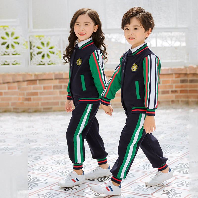 Primary school children's clothing school uniform 2019 spring new men's and women's children's spring and autumn sports suit Middle and large children's primary school park clothes class clothes