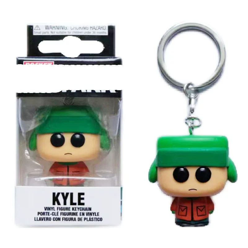 Брелок мультперсонаж (South Park) Kenny/Stan/Cartman/Kyle, подвеска из ПВХ 9,15×6×2,5 см