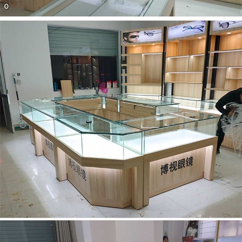 Glasses display cabinet counter glasses cabinet solid wood supermarket counter wall cabinet drugstore sunglasses direct shelf smoke cabinet