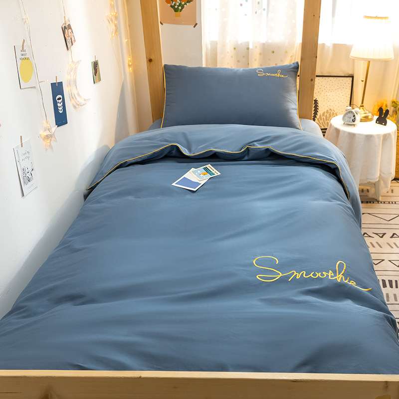 Dormitory bed Three sets of university 90 Single student sleeping room upper and lower bed quilts by single guys All cotton quilts 3 pieces set